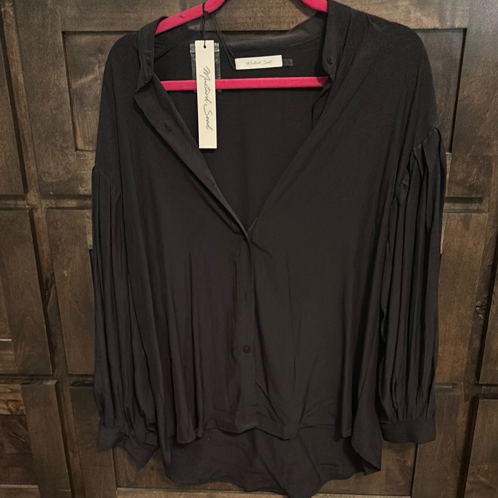 Mustard Seed Black Blouse for Women